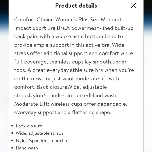 FullBeauty Sport Comfort Plus Sports Bra Full Coverage Plus Size 40B 40 B or XXL - Picture 2 of 6